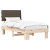 vidaXL Estrutura de Cama com Cabeceira Estofada Cinzento-acastanhado