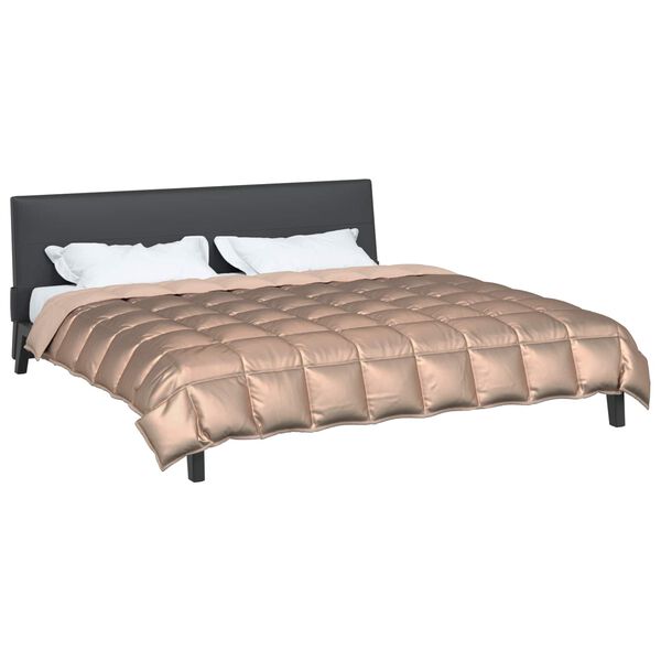 vidaXL Edredom de Inverno Ouro 220 x 200 cm Cetim e Microfibra
