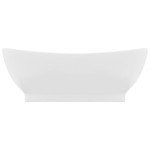 vidaXL Lavat&oacute;rio luxuoso oval 58,5x39 cm cer&acirc;mica branco mate
