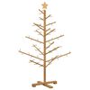 vidaXL &Aacute;rvore de Natal de Madeira com suporte Castanho 125 cm