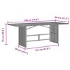 vidaXL Mesa de jardim com tampo de vidro 190x80x75 cm vime PE cinza