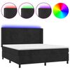 vidaXL Cama box spring c/ colch&atilde;o/LED 180x200 cm veludo preto