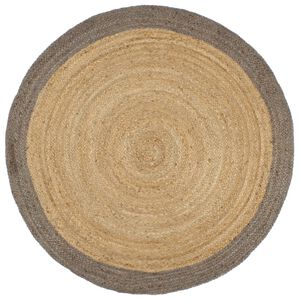 vidaXL Tapete artesanal em juta com rebordo cinzento 210 cm