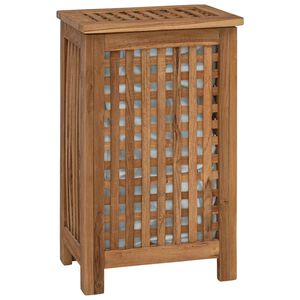 vidaXL Cesta de Lavanderia Natural Madeira de Teca S&oacute;lida