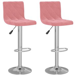 vidaXL Bancos de bar 2 pcs veludo rosa