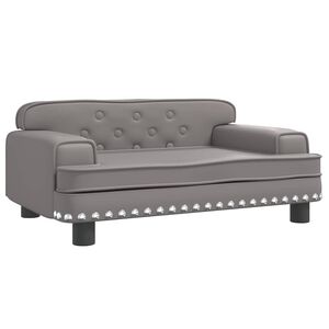 vidaXL Cama para c&atilde;es 70x45x30 cm couro artificial cinzento
