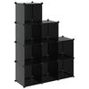 vidaXL Organizador de arruma&ccedil;&atilde;o com 9 cubos PP preto