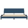 vidaXL Estrutura de cama sem colch&atilde;o Hanko 200x200 cm tecido azul