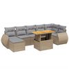 vidaXL 8 pcs conjunto de sof&aacute;s p/ jardim com almofad&otilde;es vime PE bege