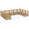 vidaXL 9 pcs conjunto lounge de jardim pinho maci&ccedil;o