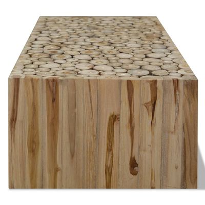 vidaXL Mesa de centro em madeira de teca genuína 90x50x30 cm