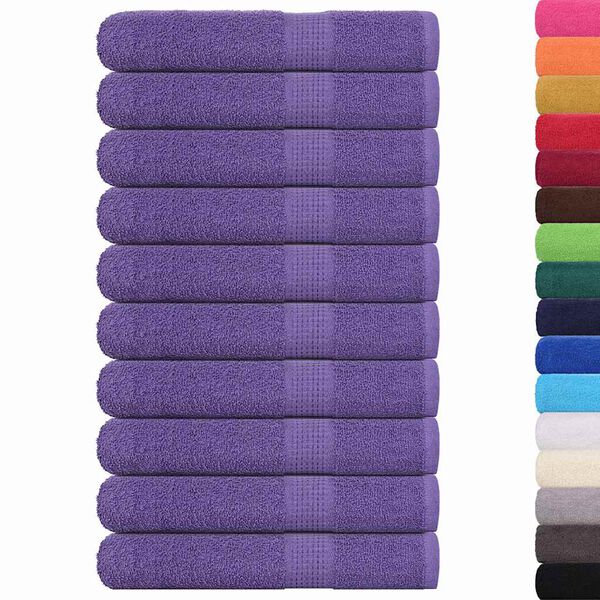 vidaXL Toalhas FROGN 10 pcs 100x200 cm 360 g/m&sup2; roxo