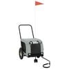 vidaXL Reboque de bicicleta p/ animais tecido oxford/ferro cinza/preto