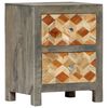 vidaXL Mesa de cabeceira 40x30x50cm madeira mangueira maci&ccedil;a cinzento