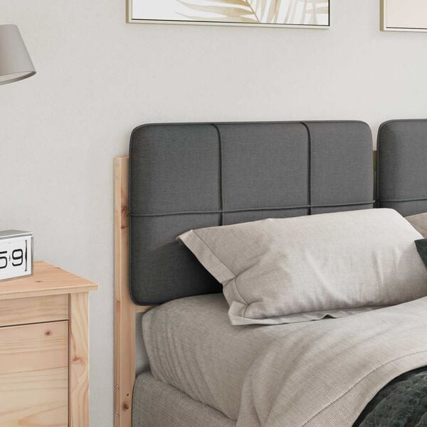 vidaXL Cabeceira estofada com cabeceira Marrom e Cinza Claro 140 cm