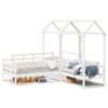 vidaXL Conj. sof&aacute;-cama e banco c/ telhado 80x200cm pinho maci&ccedil;o branco