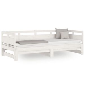 vidaXL Sof&aacute;-cama de puxar 2x(90x200) cm pinho maci&ccedil;o branco