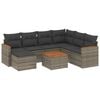vidaXL 8 pcs conjunto sof&aacute;s de jardim c/ almofad&otilde;es vime PE cinzento
