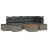 vidaXL Conjunto de Sof&aacute; de Jardim com almofada 7 pcs Cinzeto vime PE