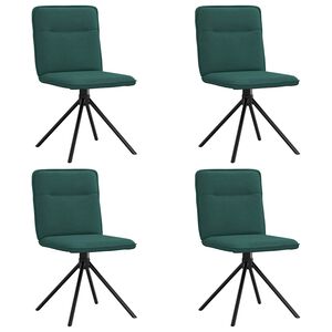 vidaXL Cadeiras de jantar 4 pcs tecido verde escuro