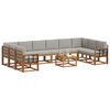 vidaXL Conjunto de Sof&aacute;s para Exterior 11 pcs Cinza Natural e Claro