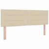 vidaXL Cama Box com almofada com cabeceira Creme 140 x 190 cm tecido