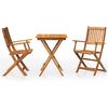 vidaXL 3 pcs conjunto jantar dobr&aacute;vel p/ jardim madeira ac&aacute;cia maci&ccedil;a