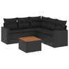 vidaXL 6 pcs conjunto sof&aacute;s de jardim c/ almofad&otilde;es vime PE preto