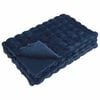 vidaXL Cobertor de Peles de Coelho 4 pcs Azul Marinho 130 x 150 cm