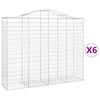 vidaXL Cestos gabi&atilde;o arqueados 6pcs 200x50x160/180cm ferro galvanizado
