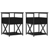 vidaXL Mesa de cabeceira 2 pcs 40x42x55 cm derivados de madeira preto