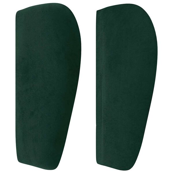 vidaXL Cabeceira de cama c/ abas veludo 103x23x78/88cm verde-escuro
