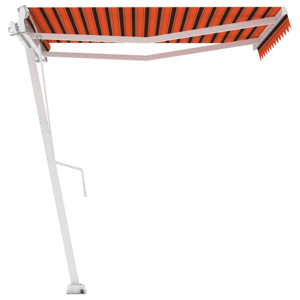 vidaXL Toldo retrátil manual independente 350x250cm laranja e castanho