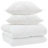 vidaXL Edredom de Inverno com travesseiro 3 unid. Branco Microfibra