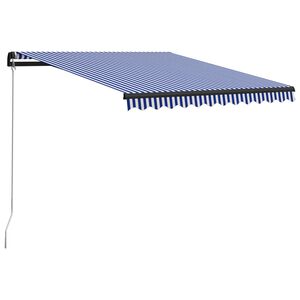 vidaXL Toldo retr&aacute;til manual 300x250 cm azul e branco