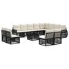 vidaXL Conjunto de Sof&aacute; de Jardim 13 pcs Preto e Branco Creme vime PE