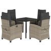 vidaXL 5 pcs conjunto de jantar p/ jardim c/ almofad&otilde;es cinzento claro