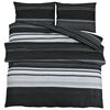 vidaXL Conjunto de capa de edred&atilde;o 155x220cm algod&atilde;o preto e branco