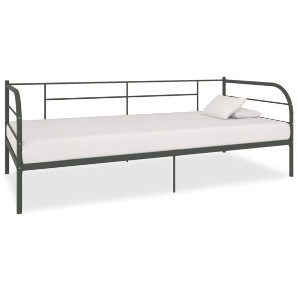 vidaXL Estrutura sof&aacute;-cama 90x200 cm metal cinzento