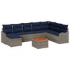 vidaXL Conjunto de Sof&aacute; de Jardim 9 unid. Cinzeto vime PE