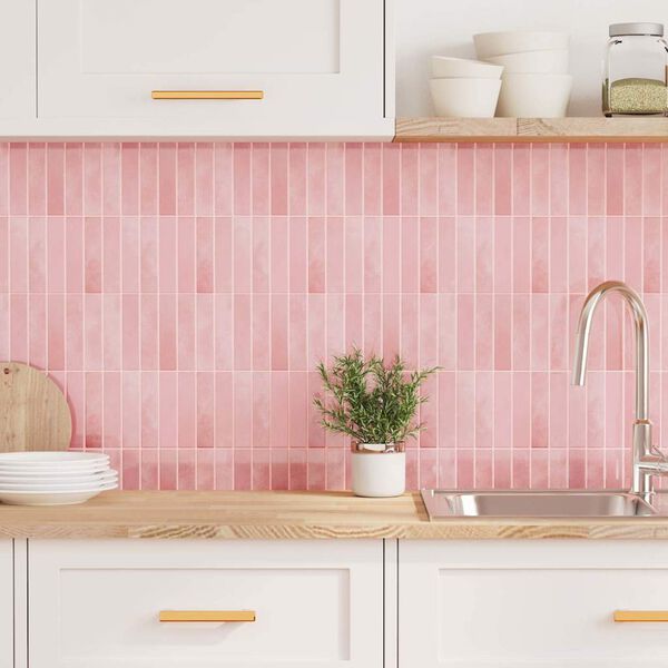 vidaXL Azulejo Retangular 10 pcs Rosa 29 x 23 x 0,08 cm