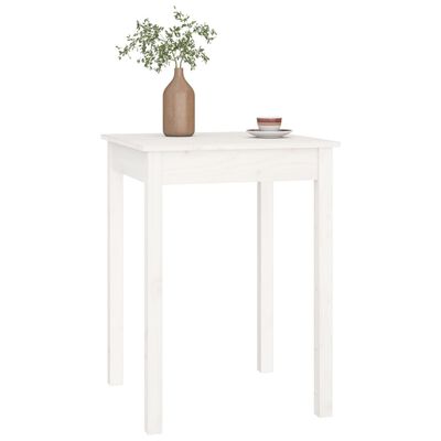 vidaXL Mesa de jantar 55x55x75 cm madeira de pinho maciça branco