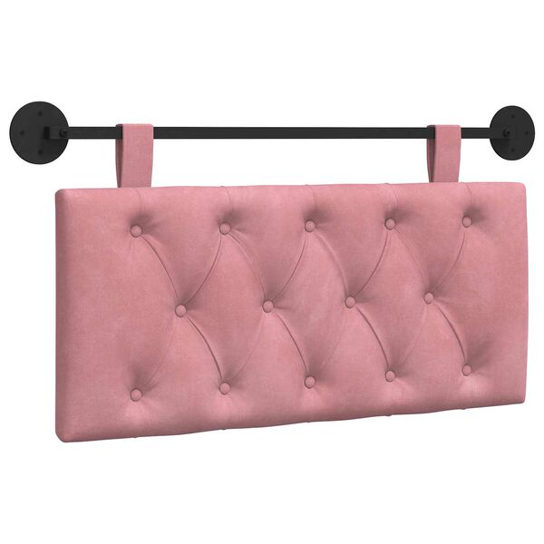 vidaXL Cabeceira Suspensa Rosa 100 x 55 x 7 cm Veludo