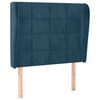 vidaXL Cabeceira cama c/ abas veludo 103x23x118/128 cm azul-escuro