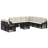 vidaXL Conjunto de Sof&aacute; de Jardim 10 unid. Preto vime PE