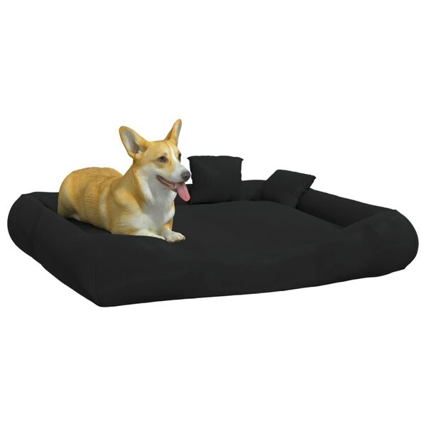 vidaXL Almofad&atilde;o p/ c&atilde;es c/ almofadas 115x100x20cm oxford preto