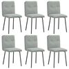 vidaXL Cadeiras de jantar 6 pcs veludo cinzento-claro