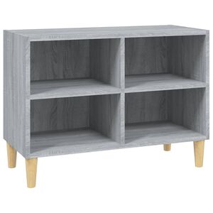 vidaXL M&oacute;vel de TV com pernas de madeira 69,5x30x50 cm cinzento sonoma