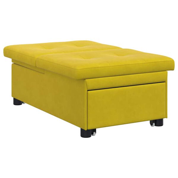 vidaXL Sof&aacute;-Cama Amarelo 194 x 67 x 82 cm Veludo