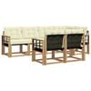 vidaXL Conjunto de Sof&aacute;s para Exterior 7 unid. Branco e Creme